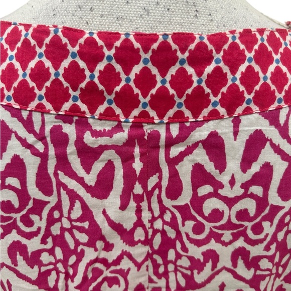 Rockflowerpaper Pink & white 3/4 Sleeve tunic cotton lightweight dress medium - Picture 7 of 11